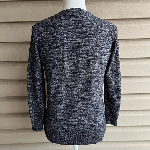 •LOFT• Marled Navy Zip Up Cardigan Sweater - Size Medium - Picture 6 of 8